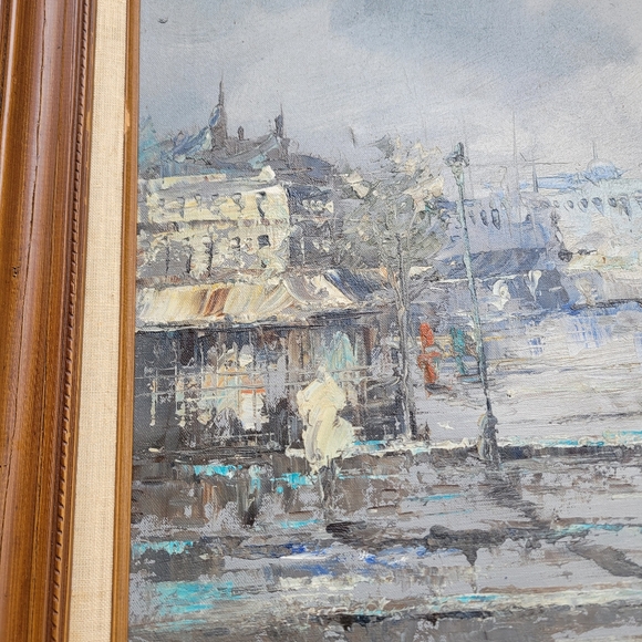 Antique vintage PARIS signed Oil on Canvas Impressionist mid-20th Century painti - Picture 16 of 16